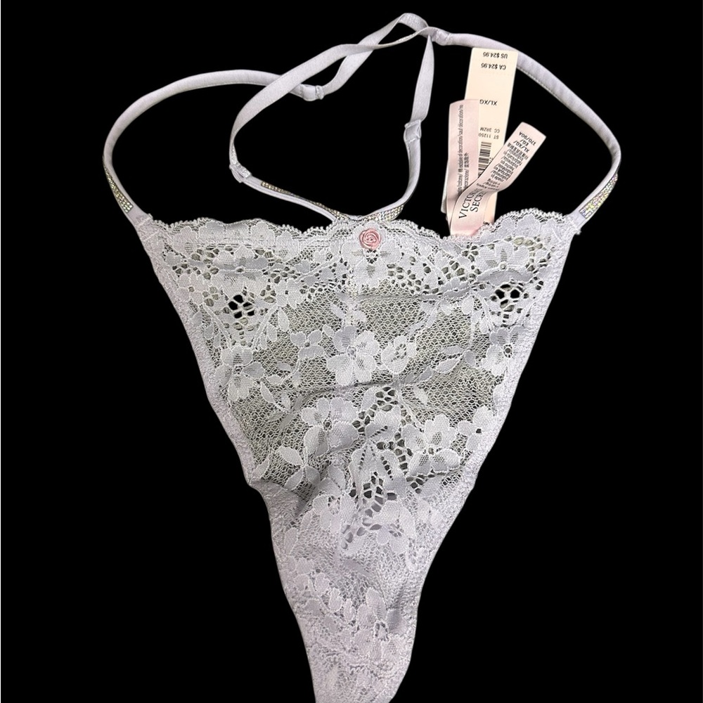 Victoria's Secret Light Gray Lace G-String Panty